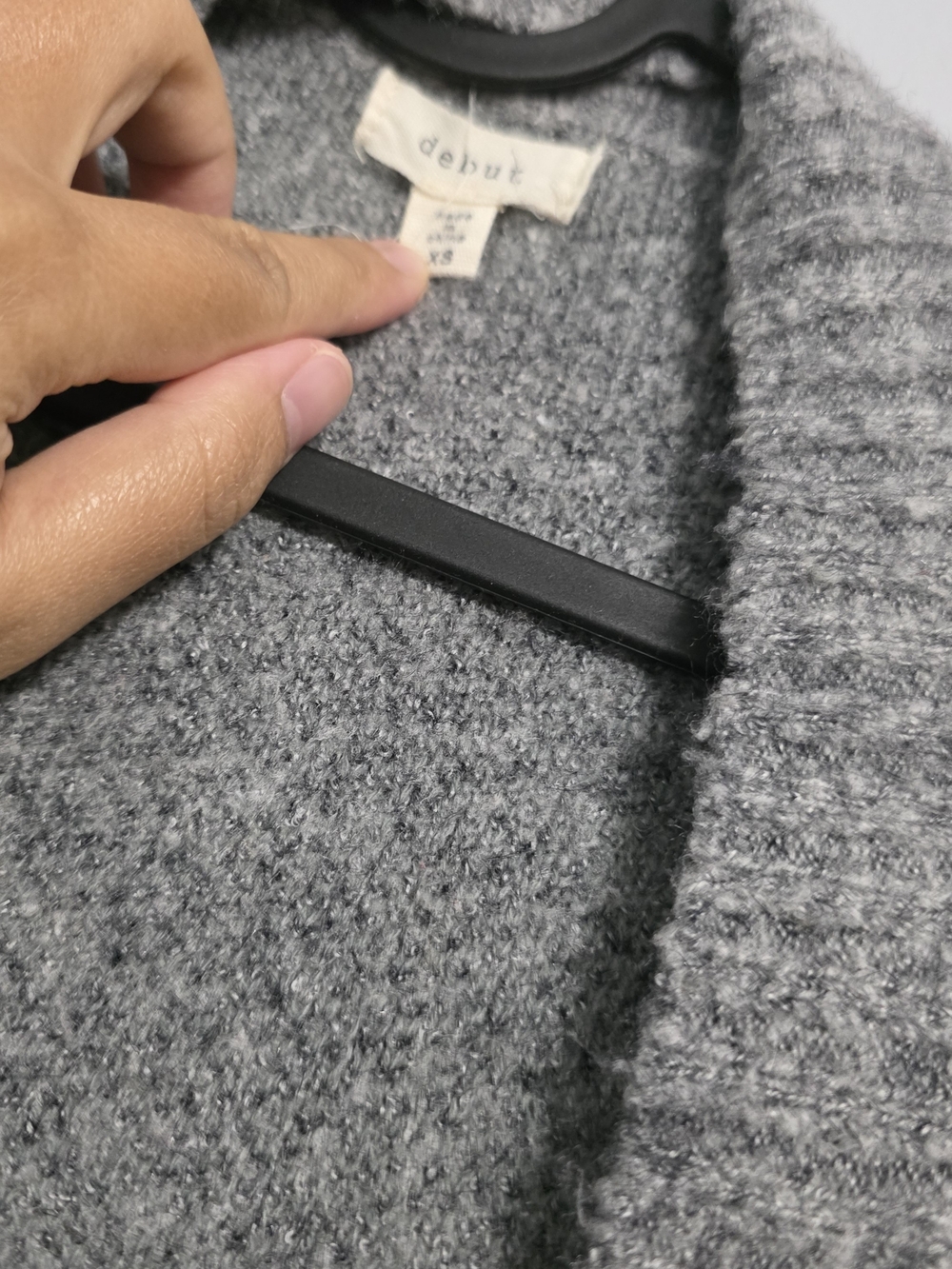 Debut Oversized Heathered Gray  Pocket Cardigan - Picture 4 of 5
